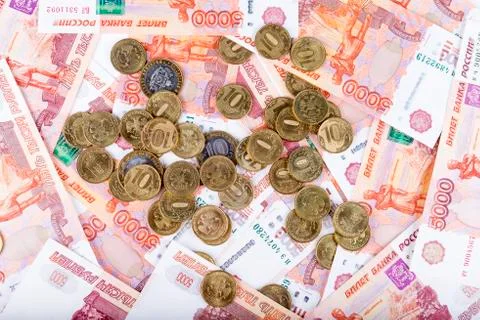 Russian rubles background Stock Photos