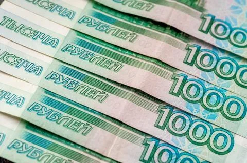 Russian rubles background Stock Photos