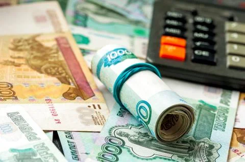 Russian rubles background Stock Photos