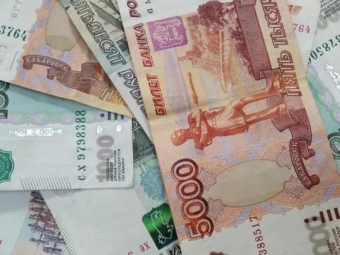 Russian rubles Foto stock