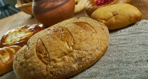 Russian Rustic rye bread Stock Photos