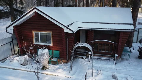 Russian sauna in the winter forest. Stock Footage 166349796