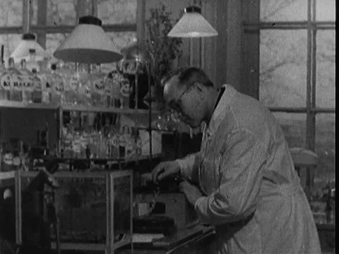 Russian Scientists run tests and study xrays in a lab in order to determine the Stock Footage 75755801