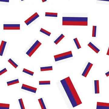 Russian seamless pattern with Flag. Flat vector illustration EPS 10 Illustrazione stock