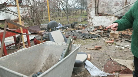 Russian shells lying in a Ukrainian city 動画素材 200913320