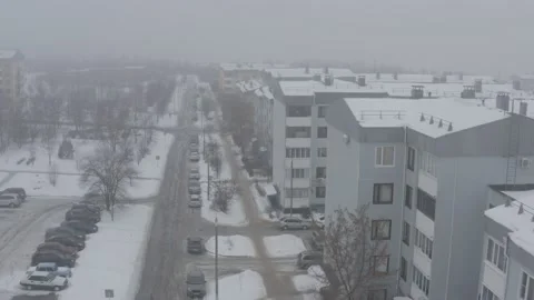Russian small town from above cloudy day Stock Footage 147545844