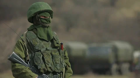 Russian soldier. Editorial Stock Footage 35908713