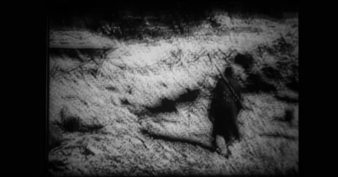 Russian soldiers lying dead on beach Stock Footage 43401293
