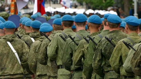 Russian Soldiers Marching Stock Footage 65793228