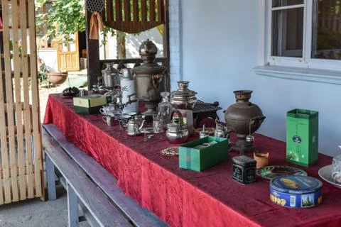  Russian somovar. The device Foto stock
