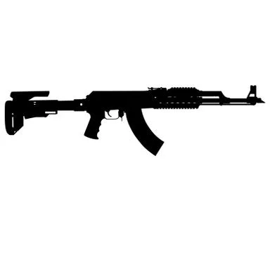 Russian Soviet fully automatic machine gun 74m ak74m aksu 74 aks 74 aks74 ak 47 Illustrazione stock