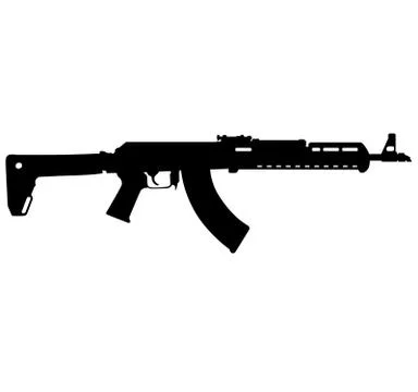 Russian Soviet fully automatic machine gun 74m ak74m aksu 74 aks 74 aks74 ak 47 Stock-Illustration