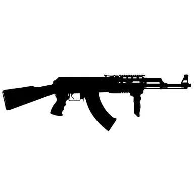 Russian Soviet fully automatic machine gun 74m ak74m aksu 74 aks 74 aks74 ak 47 Illustrazione stock