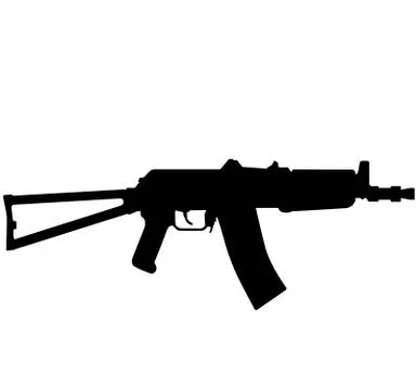 Russian Soviet fully automatic machine gun 74m ak74m aksu 74 aks 74 aks74 ak 47 Stock Illustration