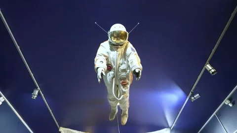 Russian soviet spacesuit on display in Saint Petersburg, Russia. Historic  Stock Footage 164629608