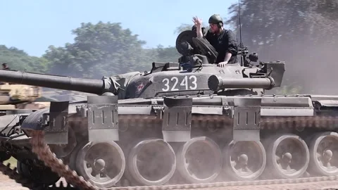 Russian Soviet T72 Main Battle Tank Stock Footage 244998093