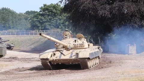 Russian Soviet T72 Main Battle Tank Stock Footage 244998140