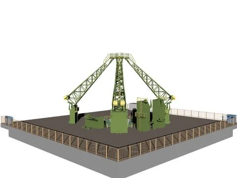 Russian Soyuz rocket at launch site Illustrazione stock
