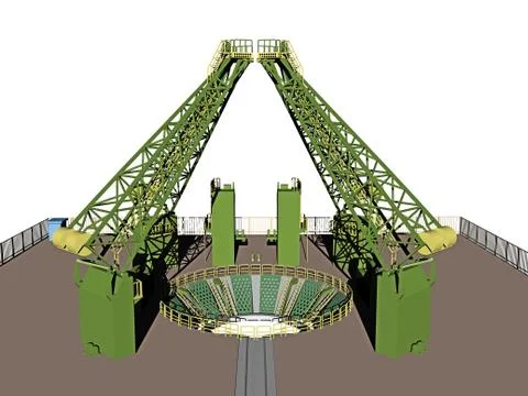 Russian Soyuz rocket at launch site Stock Illustration