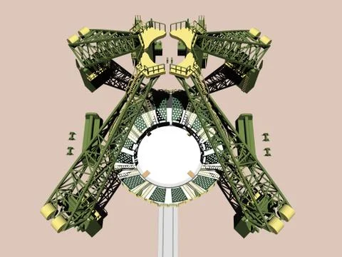 Russian Soyuz rocket at launch site Stock Illustration