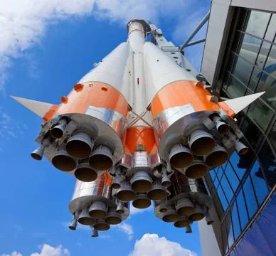 Russian space transport rocket Stock Photos