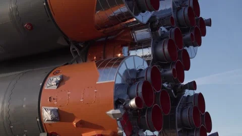 Russian spacecraft Soyuz 2.1a rocket boosters Stock Footage 273698008