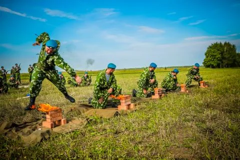 The Russian special troops in action Stock Photos