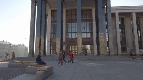 Russian State Library exterior facade Stock Footage 125607069