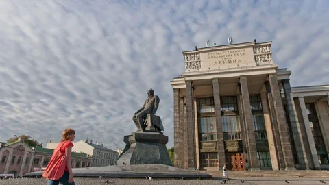 Russian State Library in Moscow timelapse 库存影片 83398245