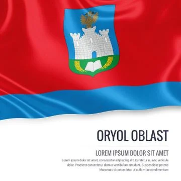 Russian state Oryol Oblast flag waving on an isolated white background. Sta.. Stock Illustration