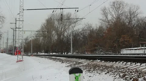 Russian suburban train Stock Footage 12752572