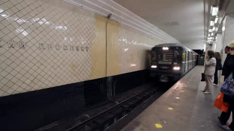 Russian Subway Train Stock Footage 23847161