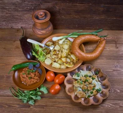 Russian summer dinner Stock Photos