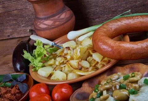 Russian summer dinner Stockfoto's