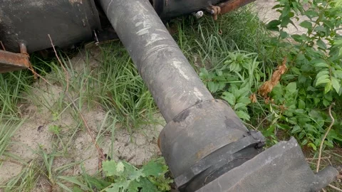 Russian tank turret torn down in invasion of Ukraine, 2022 Stock-Footage 213875340