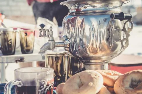 Russian Tea from Samovar Stock-Fotos