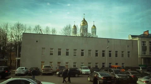Russian temple in the city Stock Footage 62516186