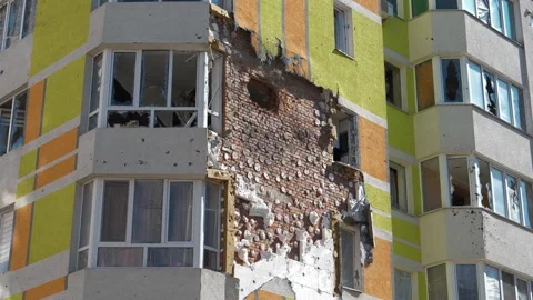 Russian terrorist army destroyed dwelling houses, killed people in Irpin,Ukraine Stock Footage 201114167