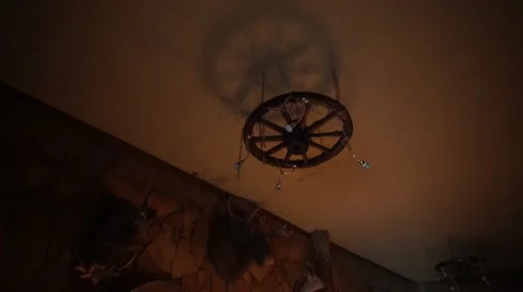 Russian tradition. Candles at dinner. Table setting. Dark room. Bright candles.  Stock Footage 64816144