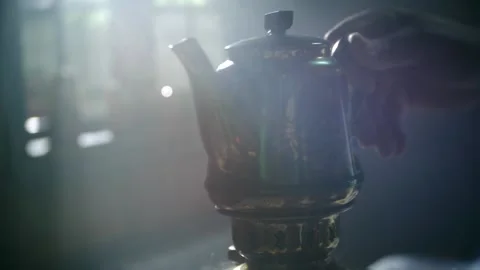 Russian traditions of tea drinking. Russian samovar on the table. still life. Stock Footage 156746287
