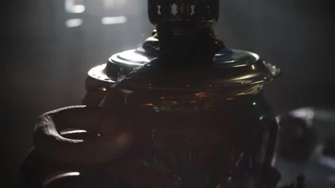 Russian traditions of tea drinking. Russian samovar on the table. still life. Stock Footage 156746635