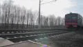 Russian train is departing from the station. Close view HD Footage