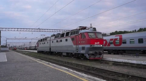 Russian train Stock Footage 68683936