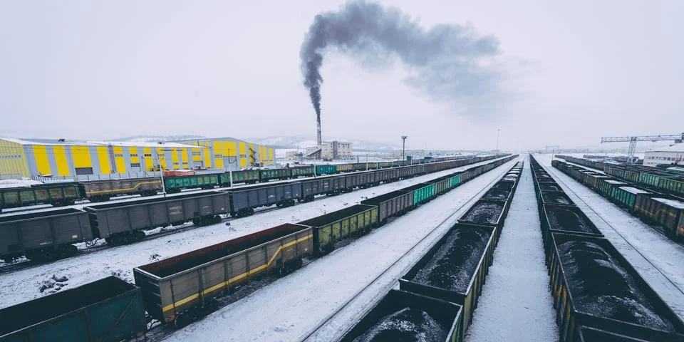 Russian train winter Stock Photos