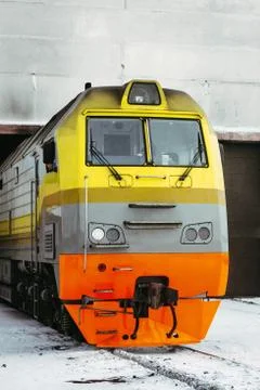 Russian train winter Stock Photos