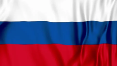Russian Tricolor Flag Moving Gently on Satin Fabric 動画素材 342344593