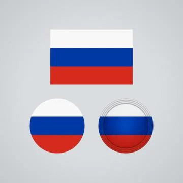Russian trio flags, vector illustration Stock Illustration