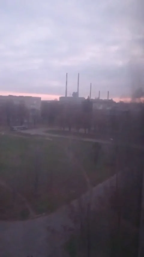 Russian troops launched a missile attack on Zmievskaya TPP Stock Footage 226300214