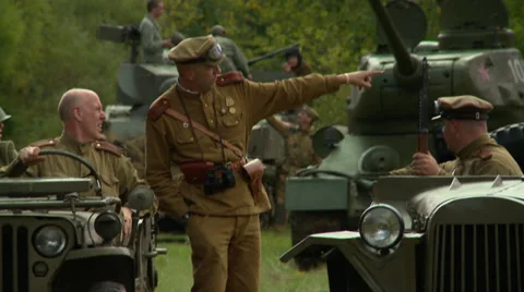 Russian troops tanks vehicles Stock Footage 33661124