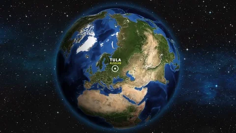 RUSSIAN TULA ZOOM IN FROM SPACE Stock Footage 115847970